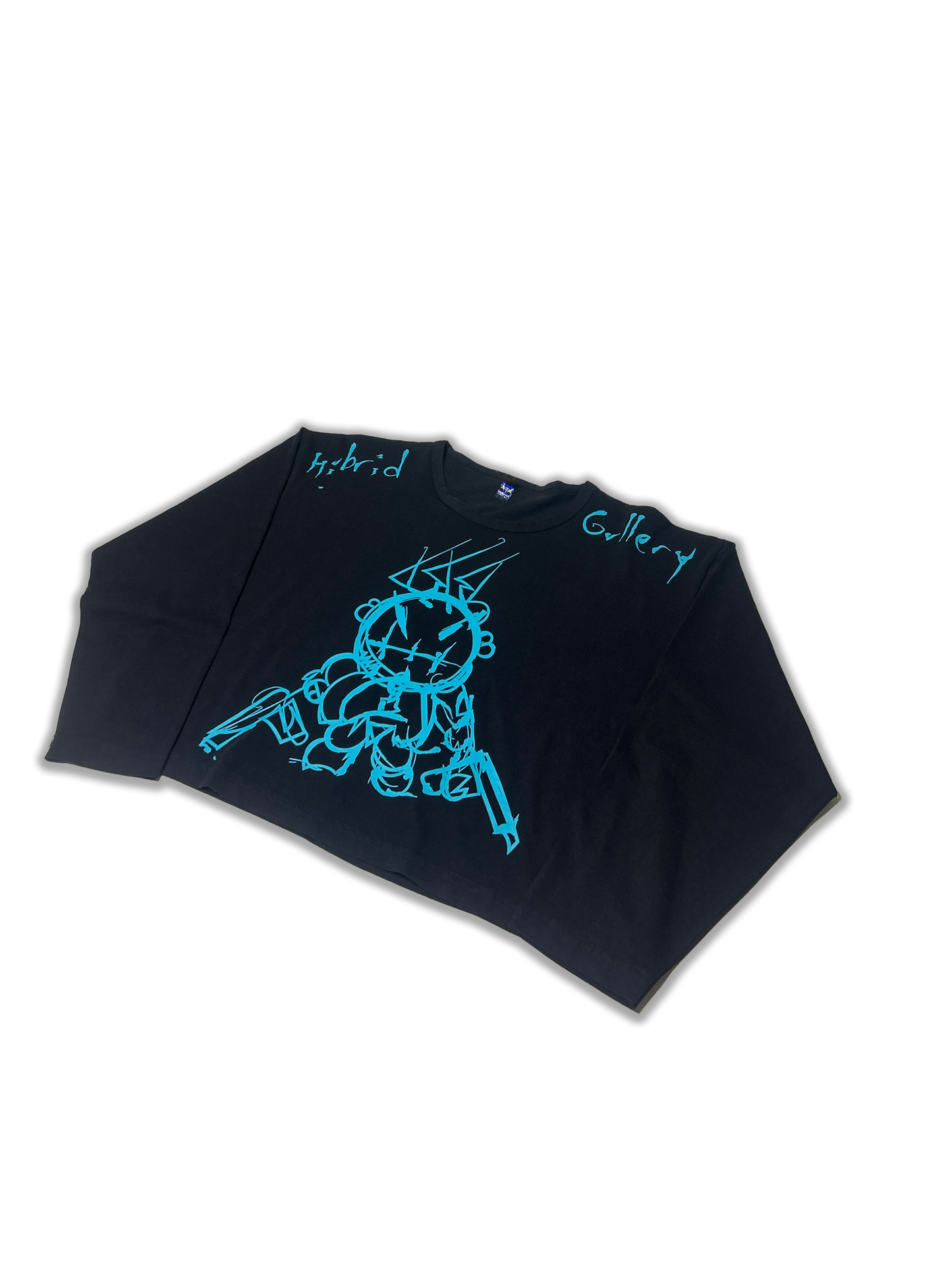 Black/Aqua Crooped T (women) Angelo Della Morte