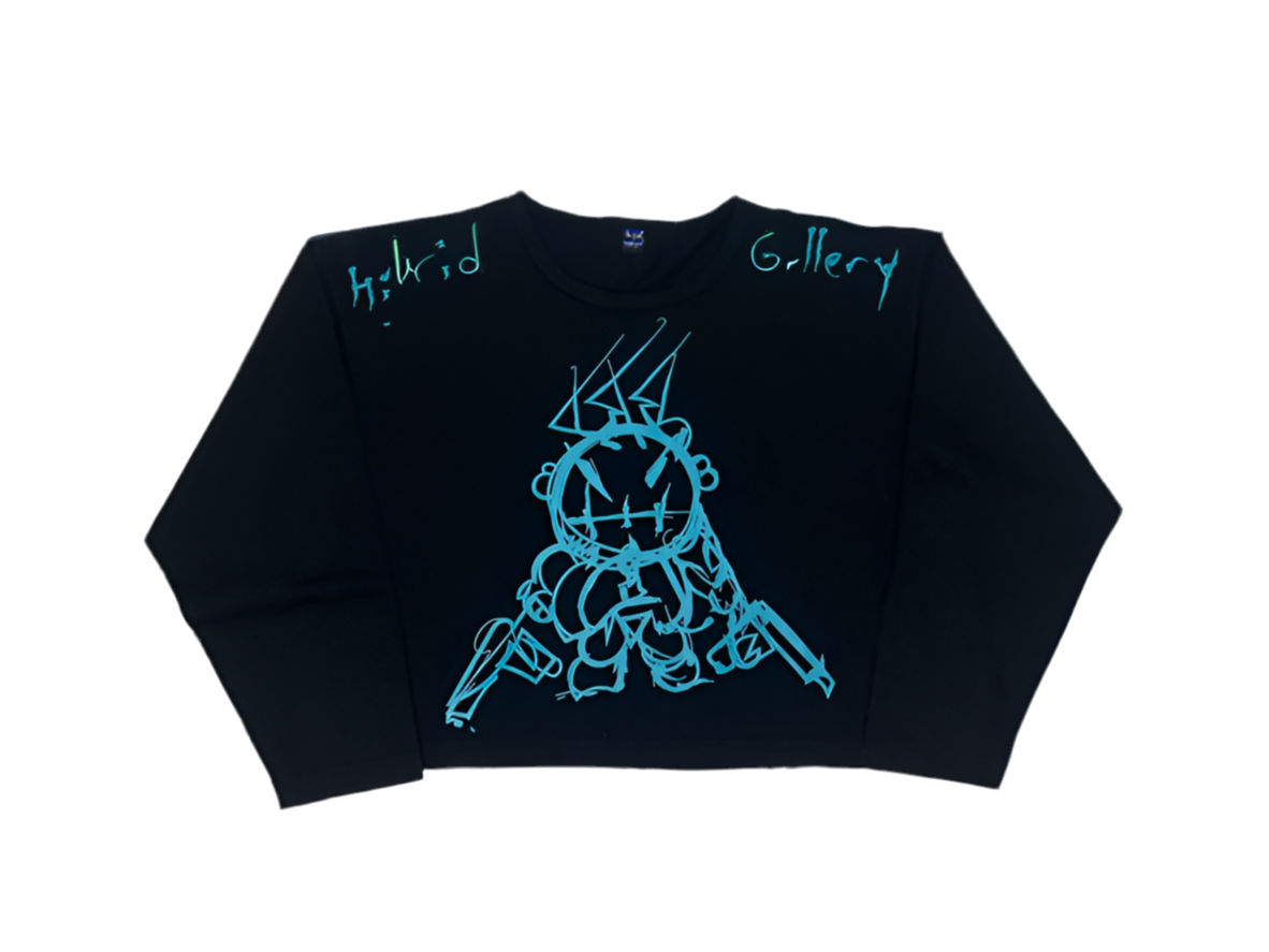 Black/Aqua Crooped T (women) Angelo Della Morte
