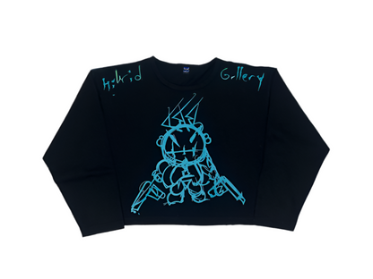 Black/Aqua Crooped T (women) Angelo Della Morte